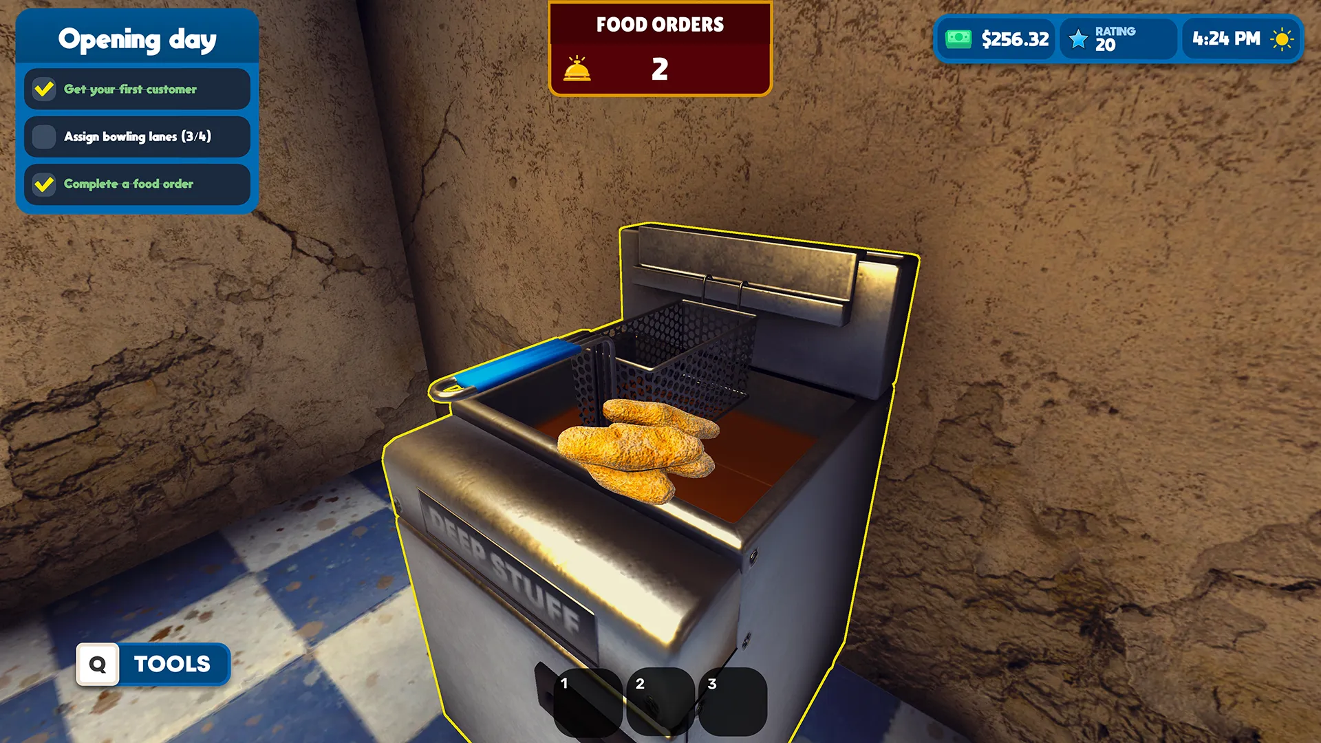Cooking food in the kitchen