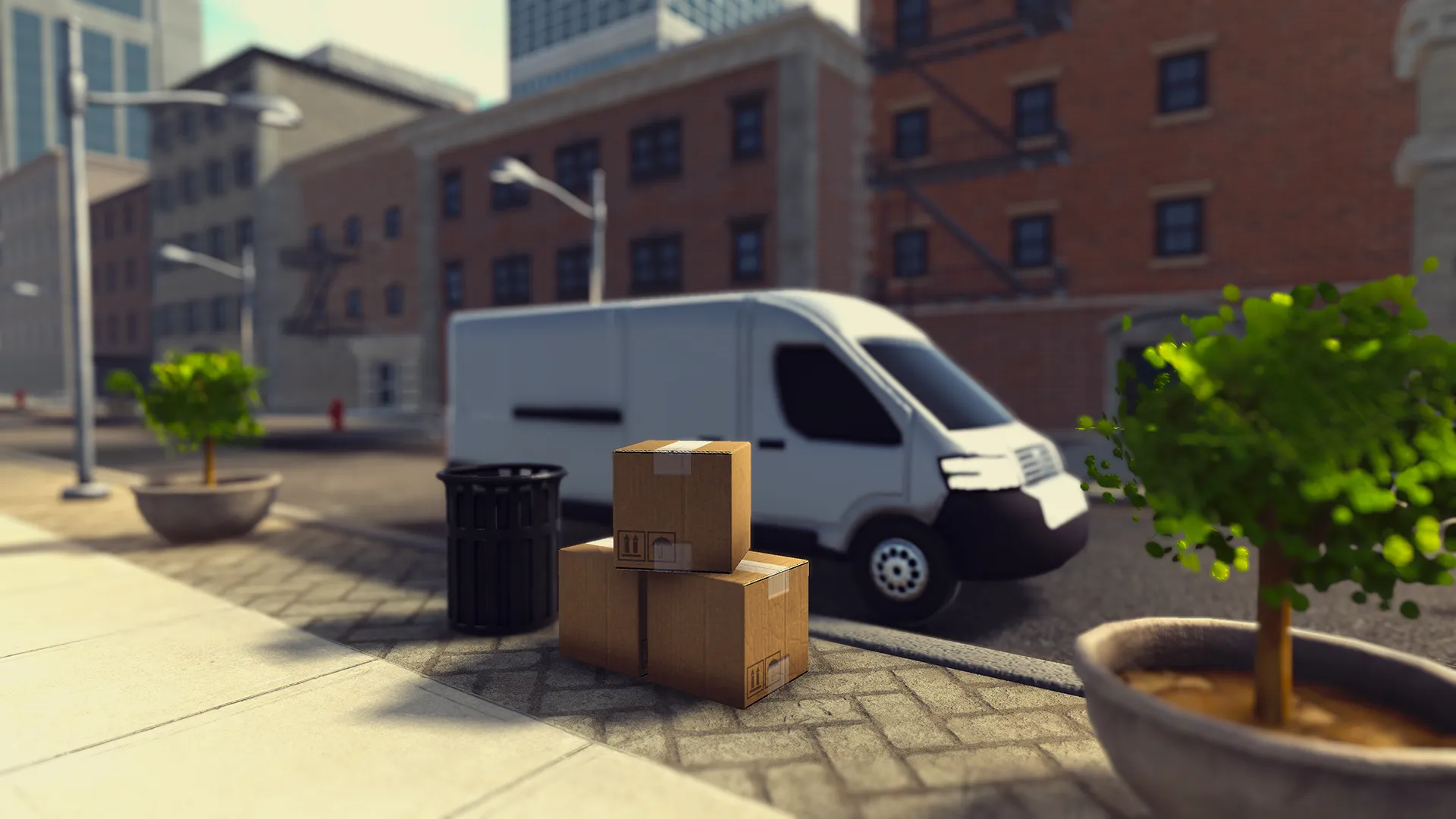 A supply delivery arriving at the alley