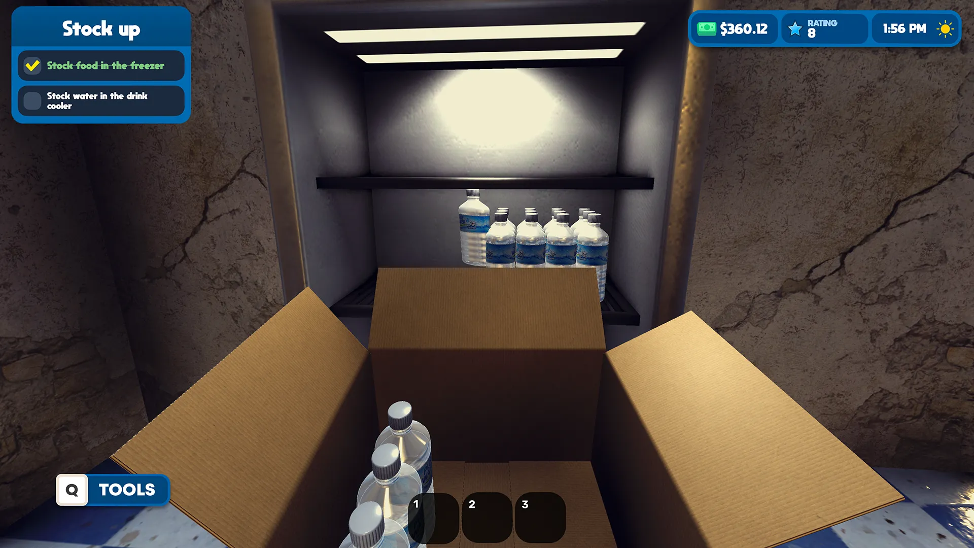 Stocking shelves with fresh supplies
